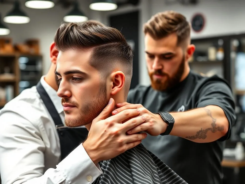 Detalle de herramientas de barbería sobre mesón